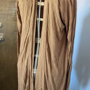 Zenana Outfitters Mustard Brown Open Front Cardigan